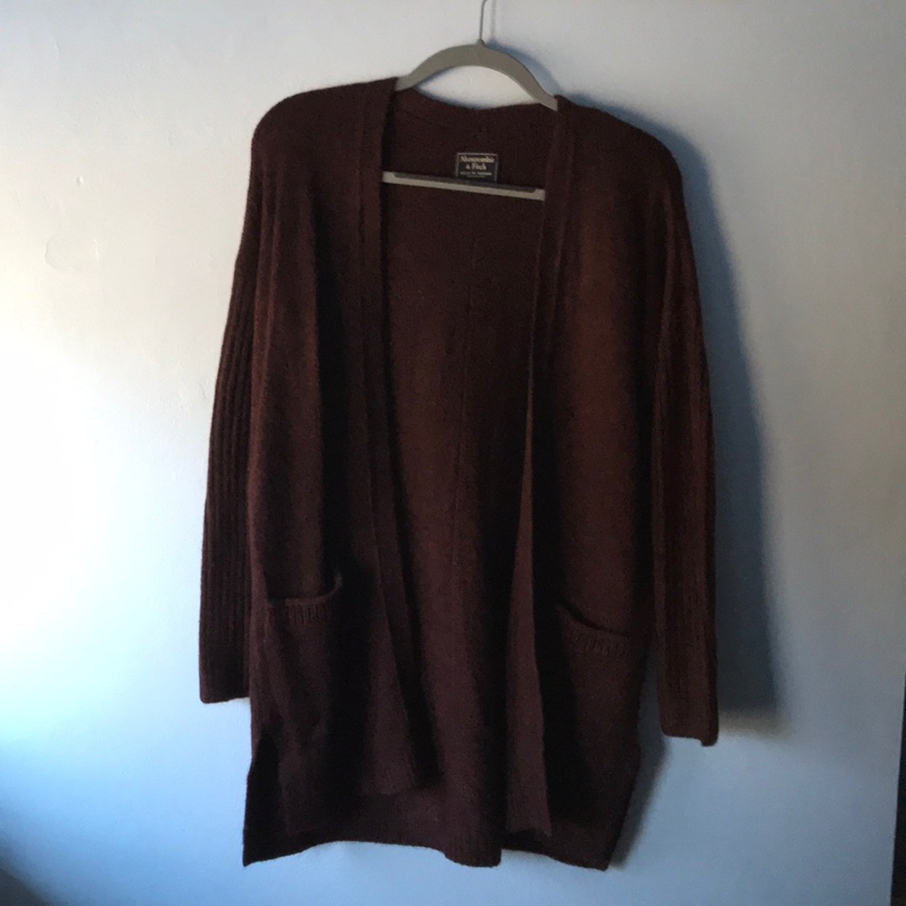 Abercrombie Maroon Cardigan Sweater